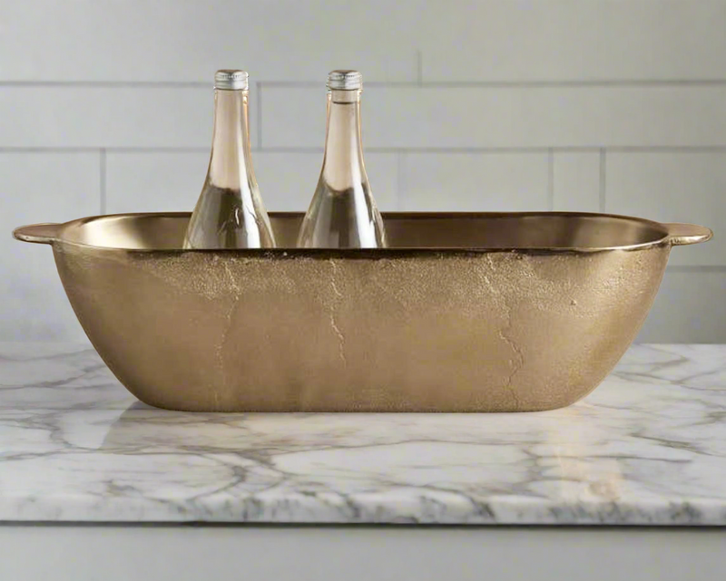 Beverage Chiller Trough in Antique Brass