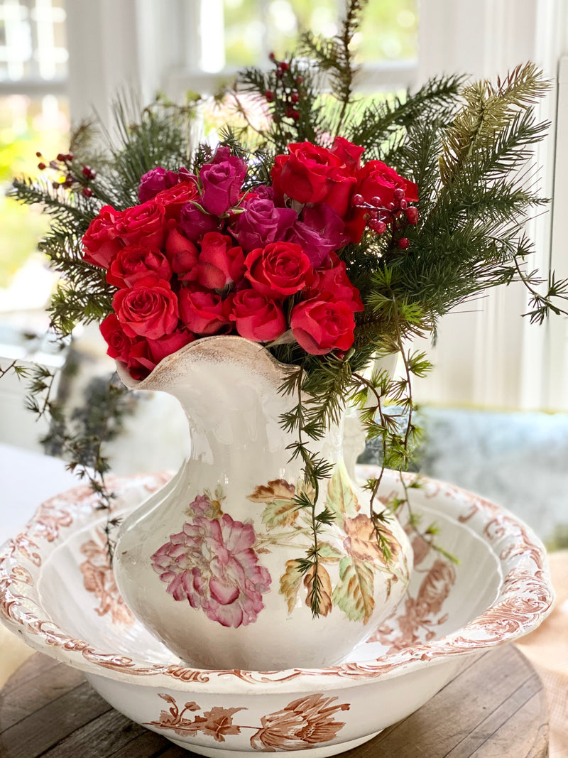 brown floral bowl by Tunstall England 