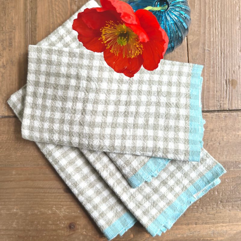 Gingham linen napkins