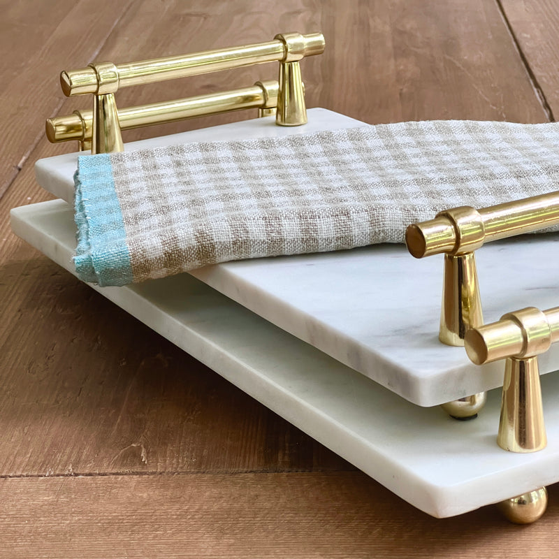 Marble Gold Handled Serving Board