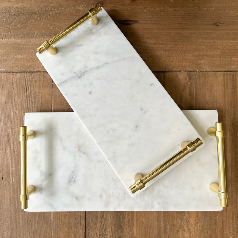 Marble Gold Handled Serving Board