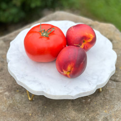 NEW! Wavy Edge Marble Pedestal Plate