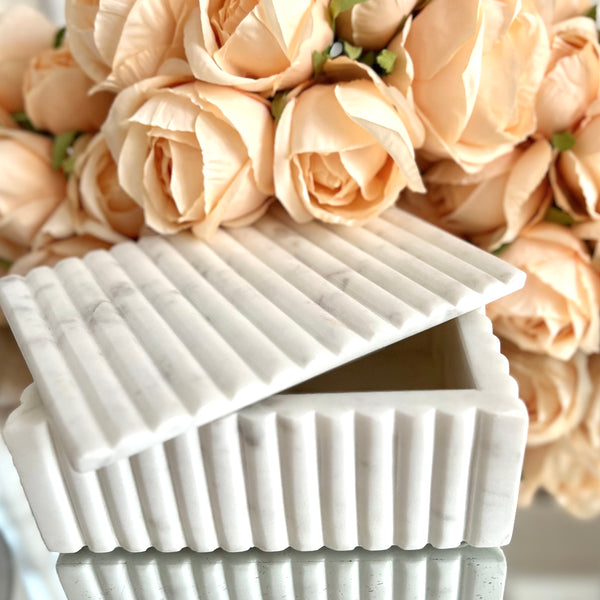 Marble Box with Fluted Edges