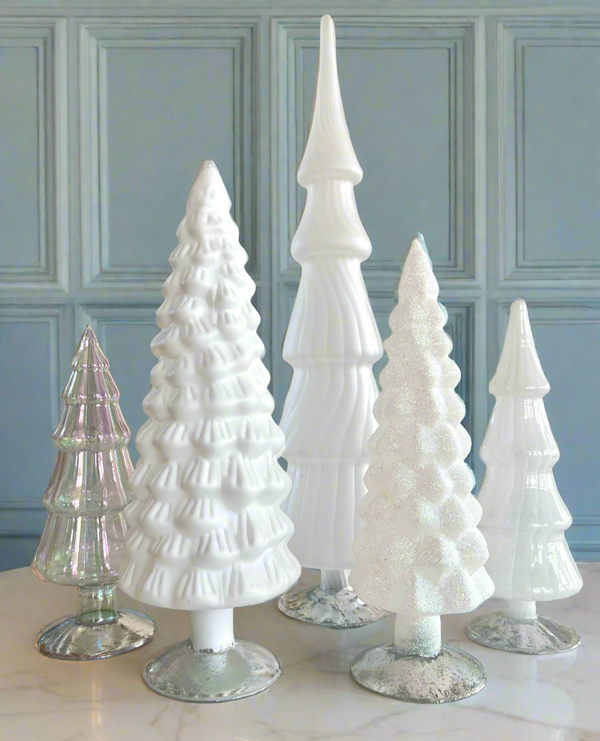 Glass hue trees in white 