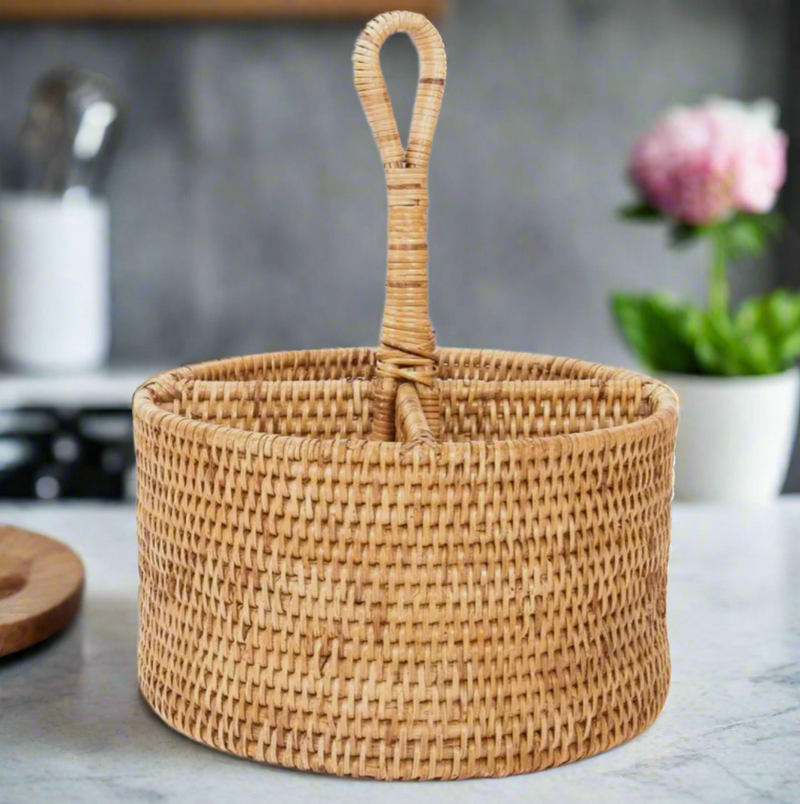 Rattan Cutlery Caddy