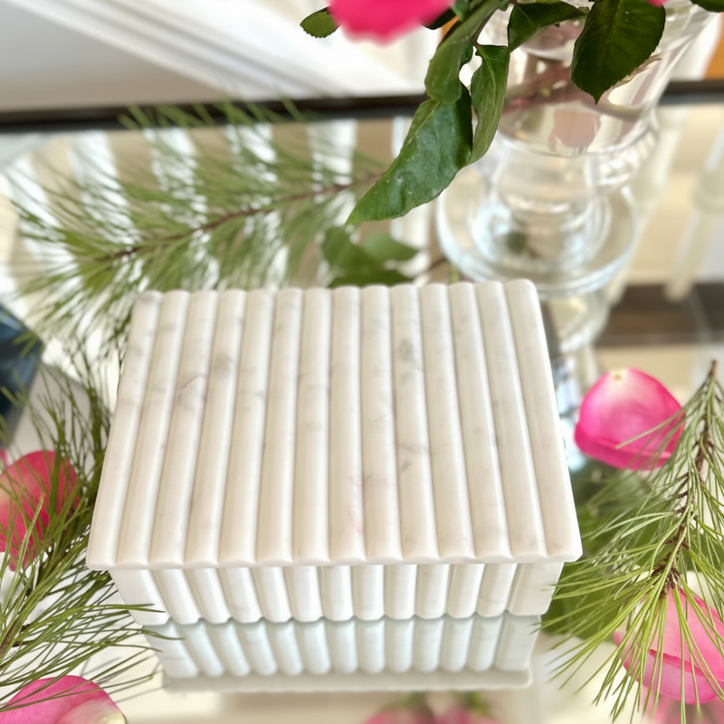 Marble Box with Fluted Edges