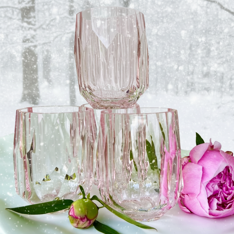 Outdoor Acrylic Glasses in Pink Set of 4