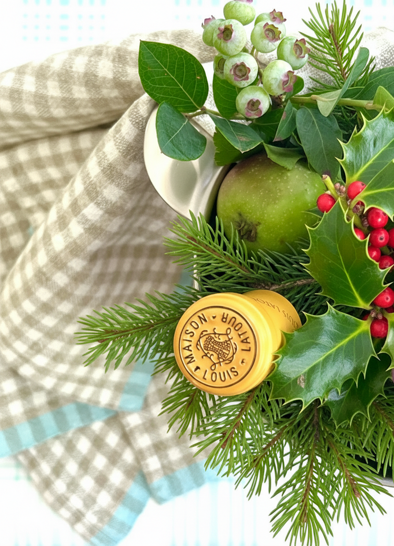 Gingham linen tea towel 