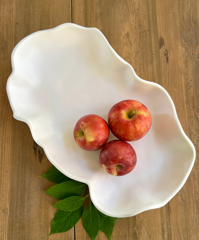 Nube Oval Melamine Serving Platter with Walls Large