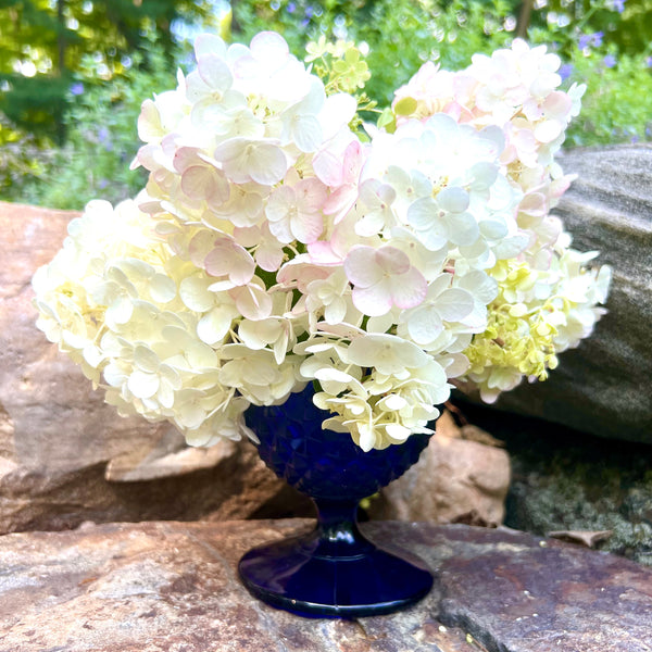 Vintage blue glass vase