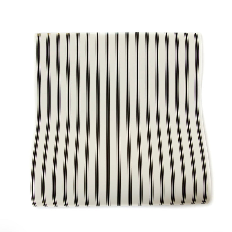 Striped Paper Table Runner in Black