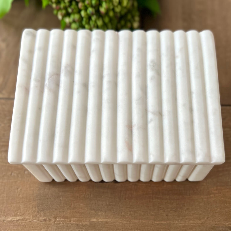 Marble Box with Fluted Edges