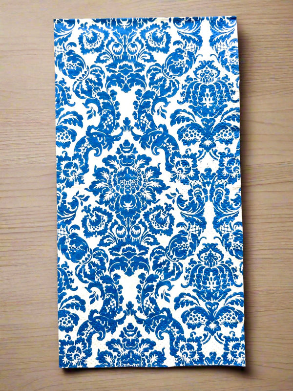 Blue and white paper napkins 