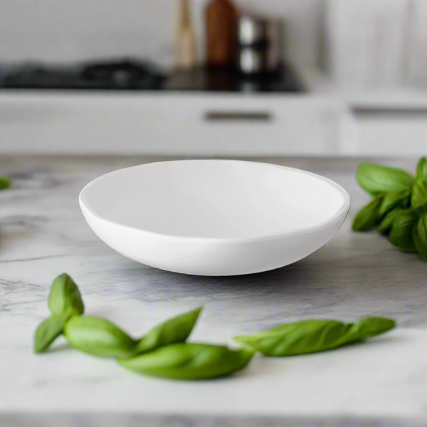 White melamine pasta bowl 