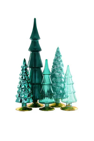 Hue Trees in Teal Set of 5 Large