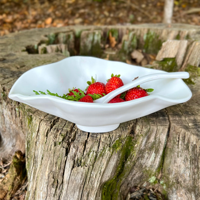 Nube Melamine Small Oval Serving Bowl with Spoon