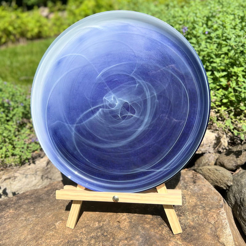 Glass Platter in Navy Blue Swirl by Beatriz Ball