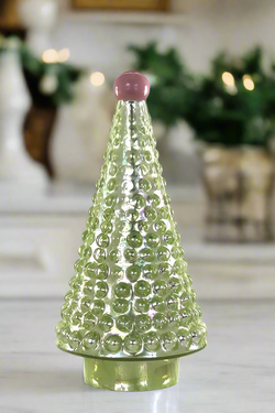 Hobnail Glass Tree in Sage Green available in 3 sizes