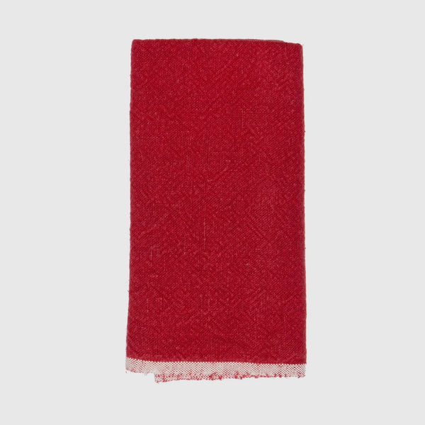 Chunky Linen Tea Towel in Red