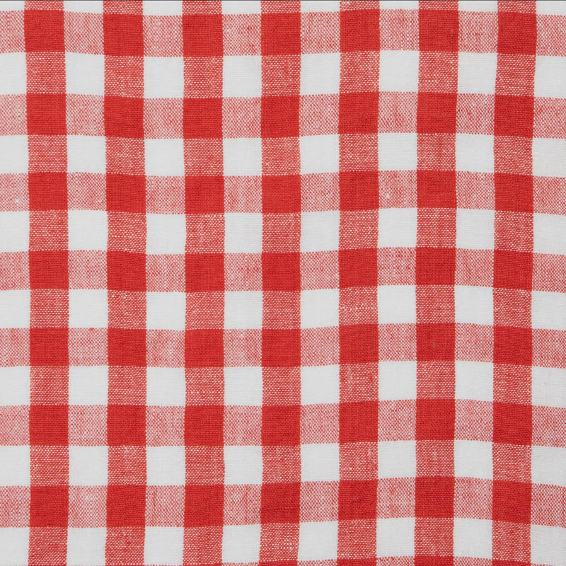 Belgian Linen Napkins in Tomato Red Plaid Set of 4 Almost Gone!