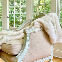 Save NOW! Luxury Chinchilla Faux Fur Throw Blanket in Vanilla Cream