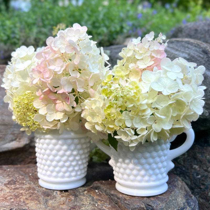 Vintage white hobnail milk glass 