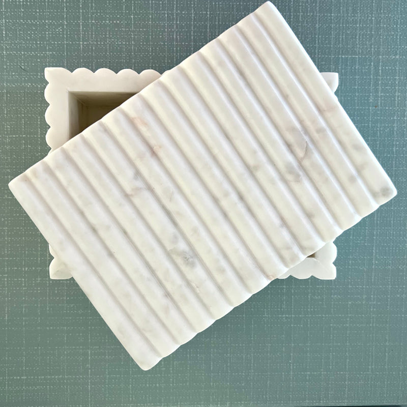 Marble Box with Fluted Edges