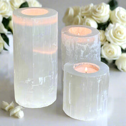 Selenite candle holders 