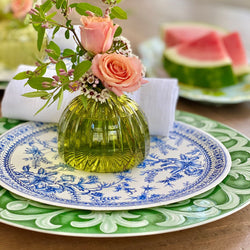 Blue and white toile paper plates 