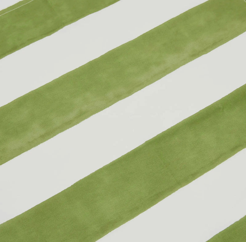 Cabana Striped Tablecloth in Green and White