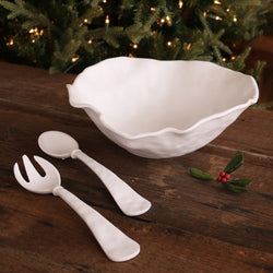 White melamine serving bowl