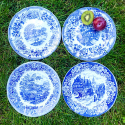 vintage blue and white ironstone plates