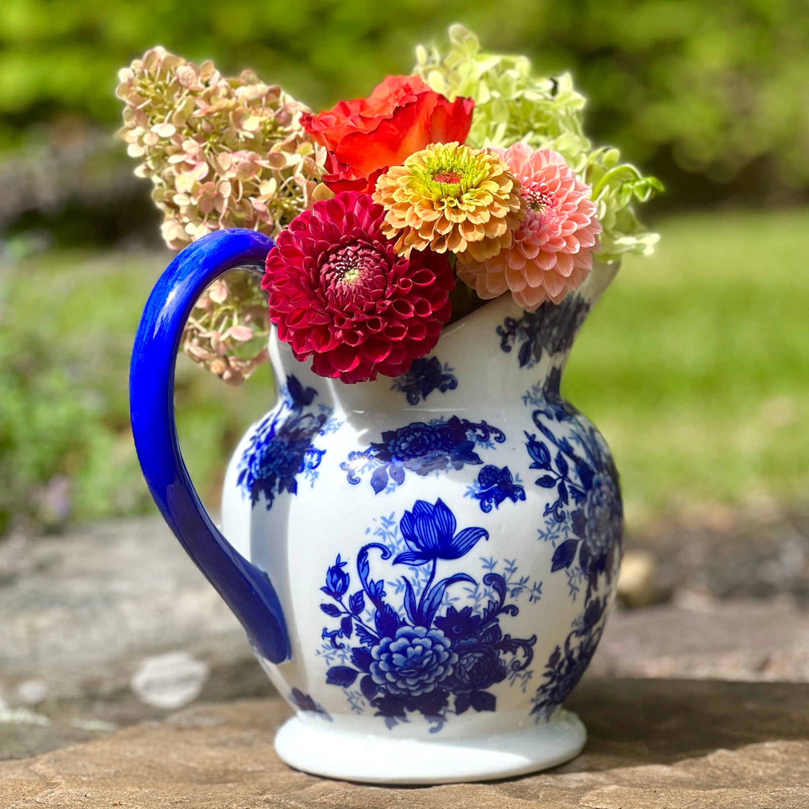 Pale retailer Blue GClz573McCoy Postery Pitcher3Orange Rose With Thorns Wa9er Tea Pitcher3Vintage Ironstone Farmhouse Kitchen3Cottage Flower Vase