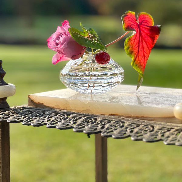 Brilliant Faceted Short Glass Bud Vase by Beatriz Ball
