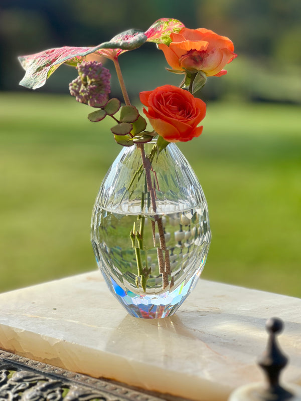 Brilliant Faceted Teardrop Glass Bud Vase by Beatriz Ball