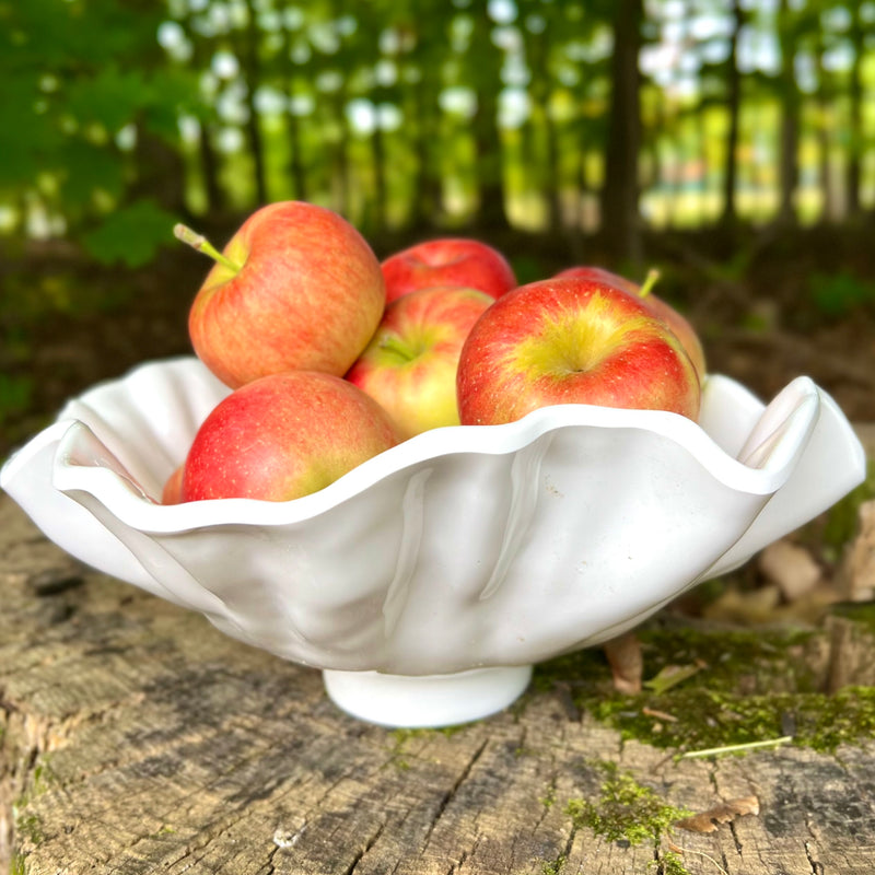 white melamine serving bowl