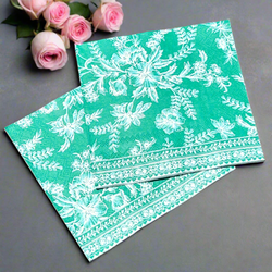 Green toile paper napkins by coterie 