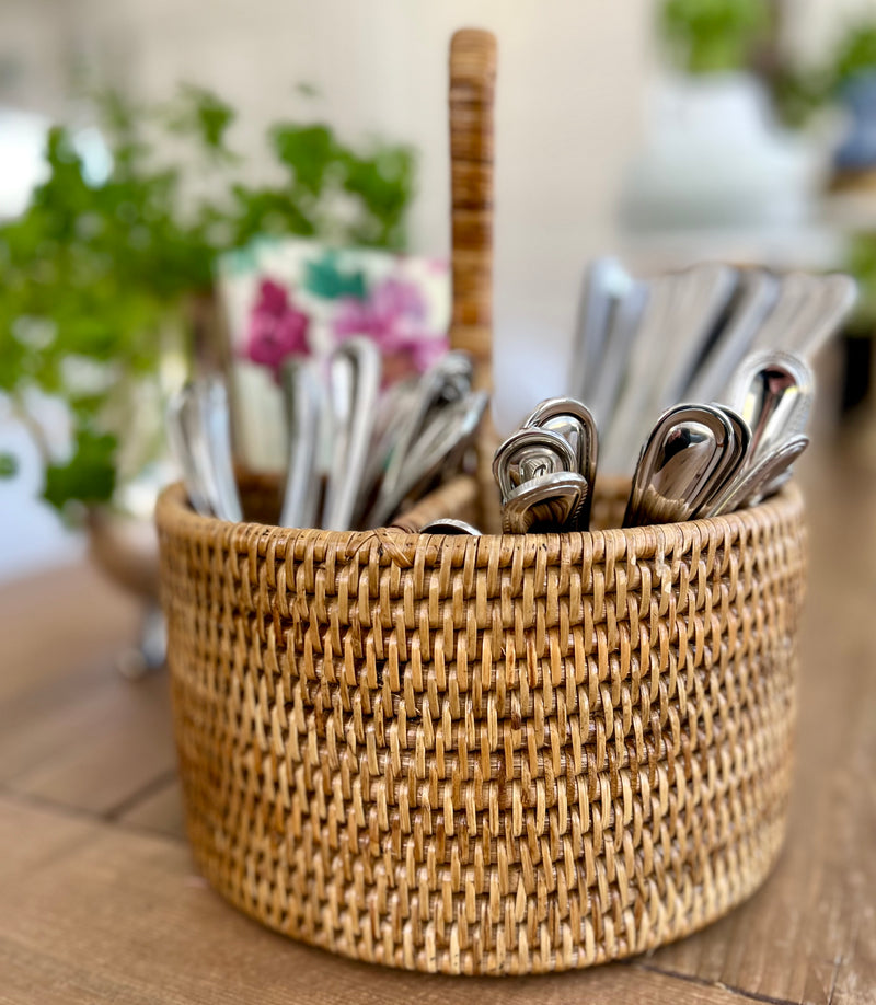 Rattan Cutlery Caddy by Artifacts