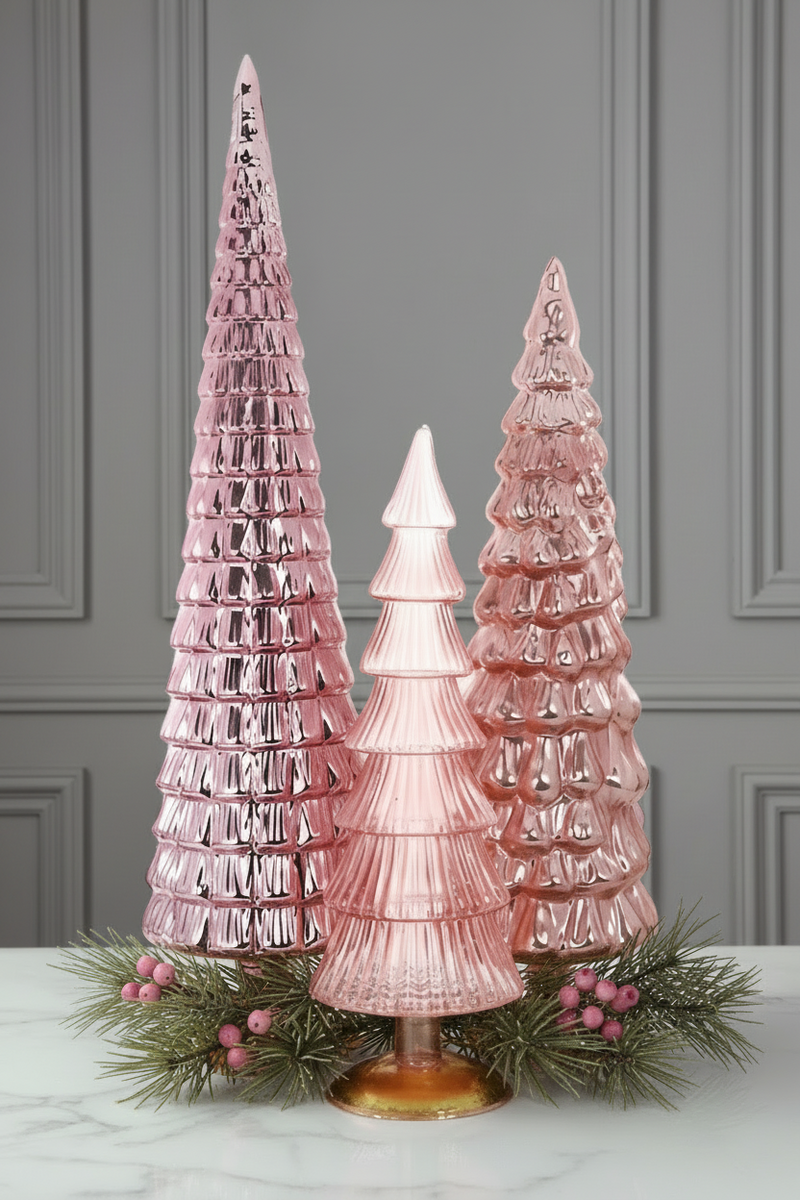 Pink hue trees by Cody foster set of 3