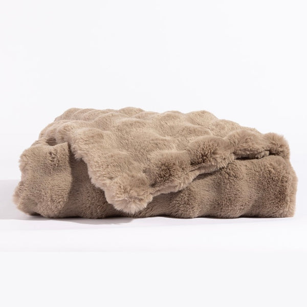 Faux fur throw blanket in Brown