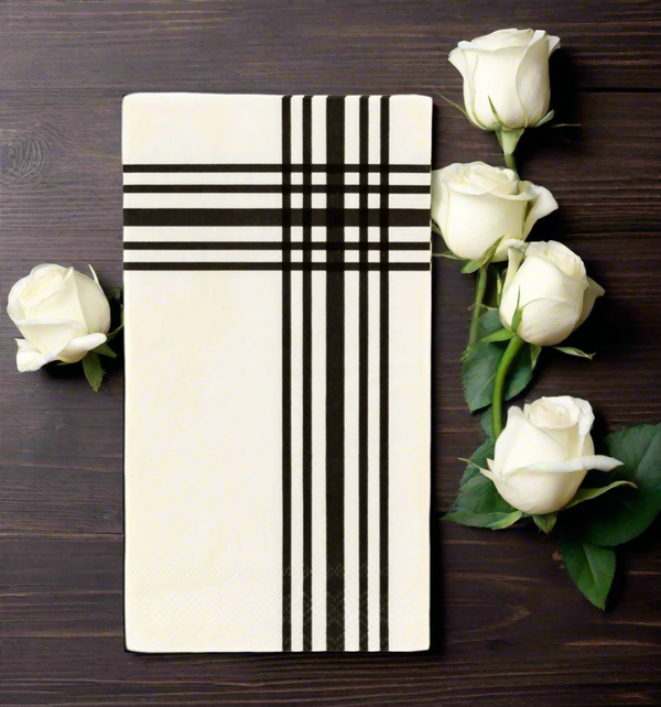 Black plaid paper napkin