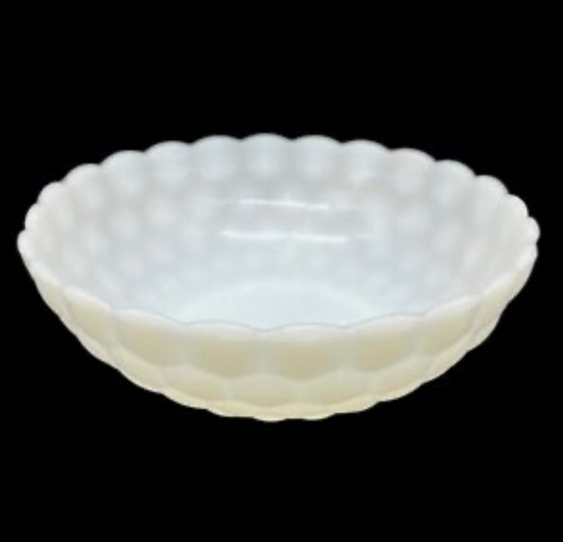 Vintage White Bubble Milk Glass Serving Bowl