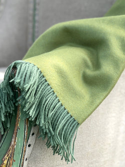 Baby alpaca throw in tea leaf green