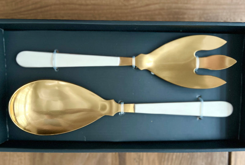 Gold Resin Salad Servers 2 Piece Set