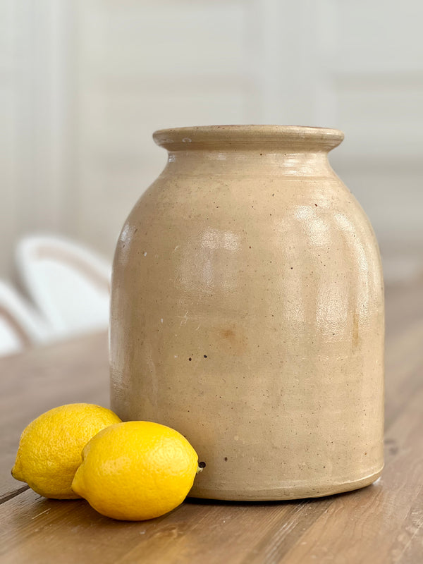Vintage Yellow Stoneware Crock