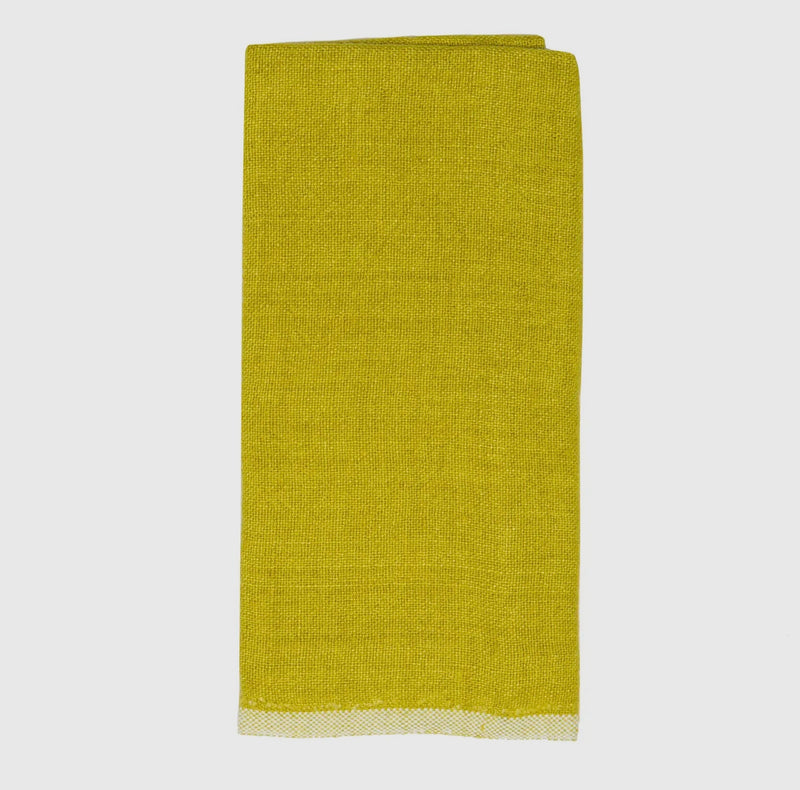 Heavyweight Linen Tea Towel in Lime Green