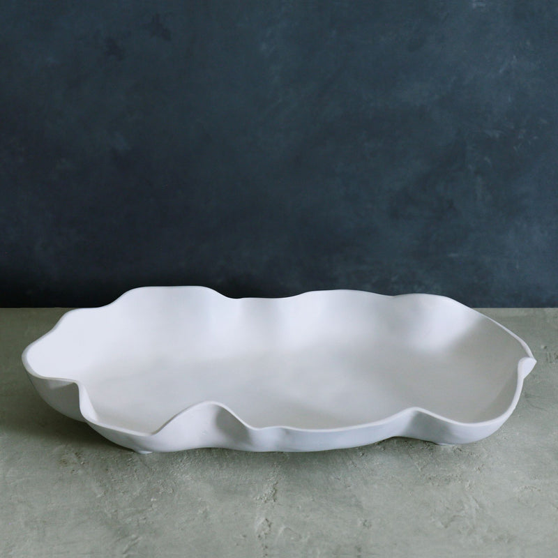 Nube Oval Melamine Serving Platter with Walls Large