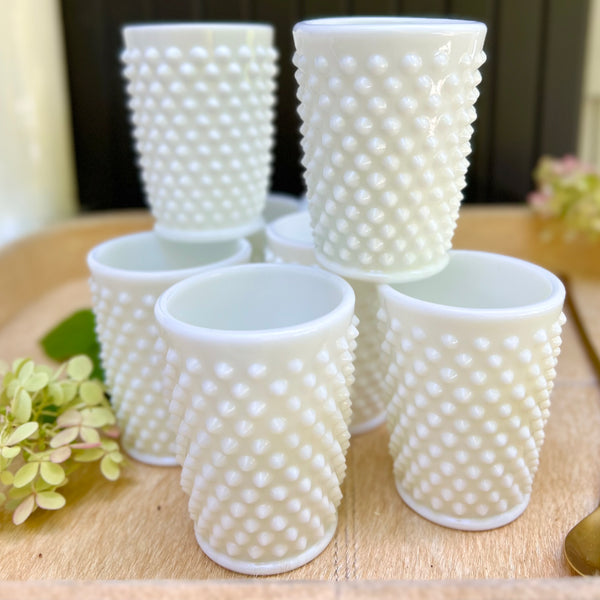 Vintage hobnail glassware