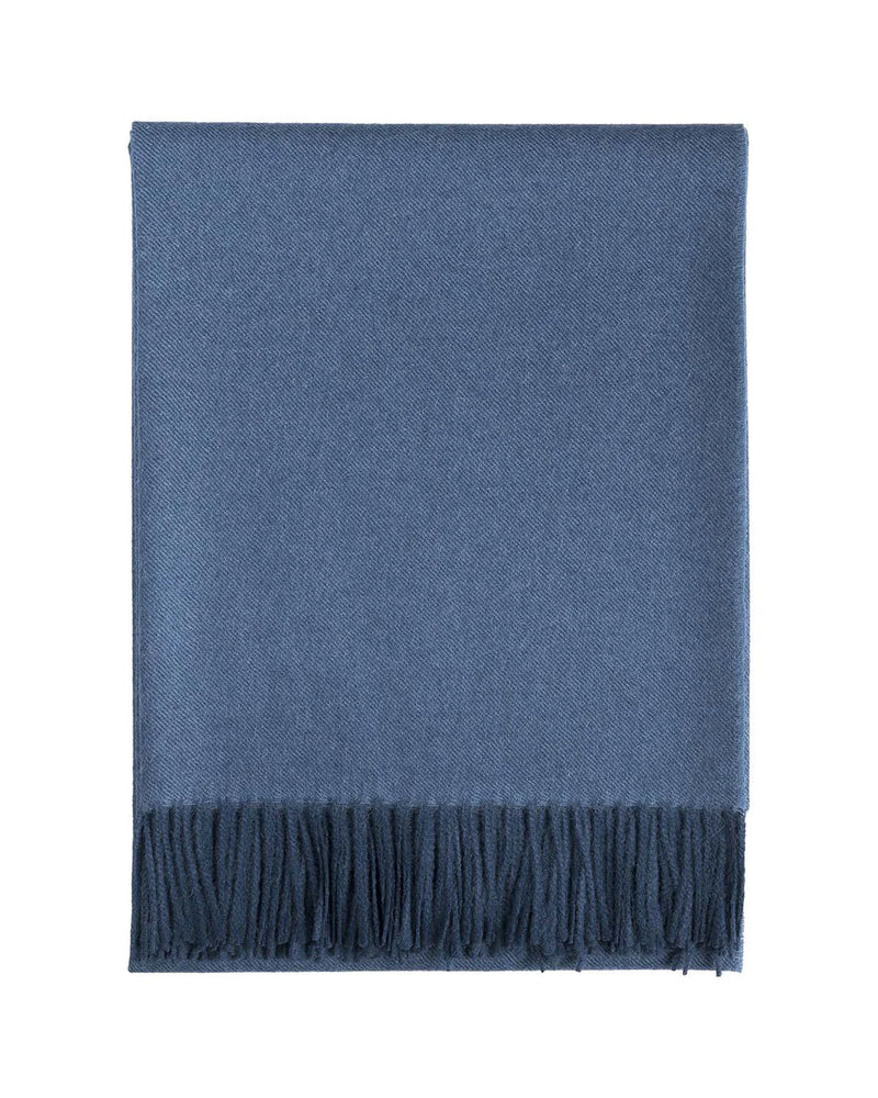 Baby Alpaca Throw in Blue Jean