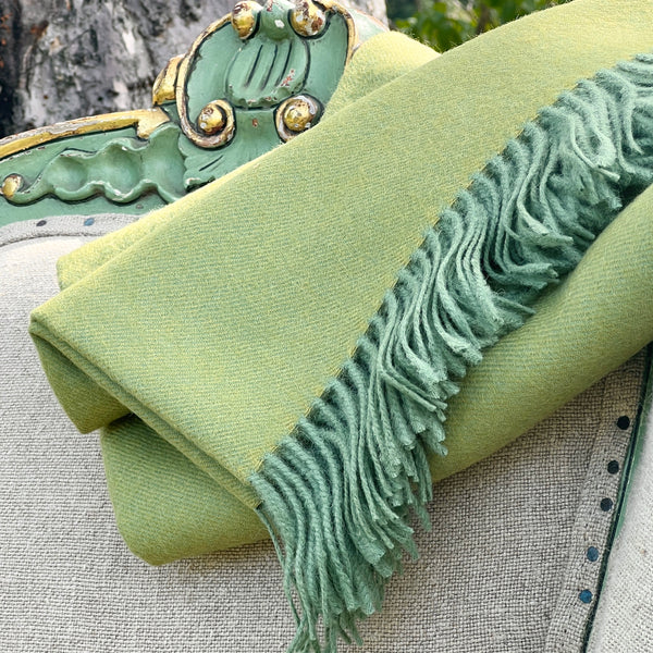 Baby Alpaca Throw in Green Tea by Shupaca